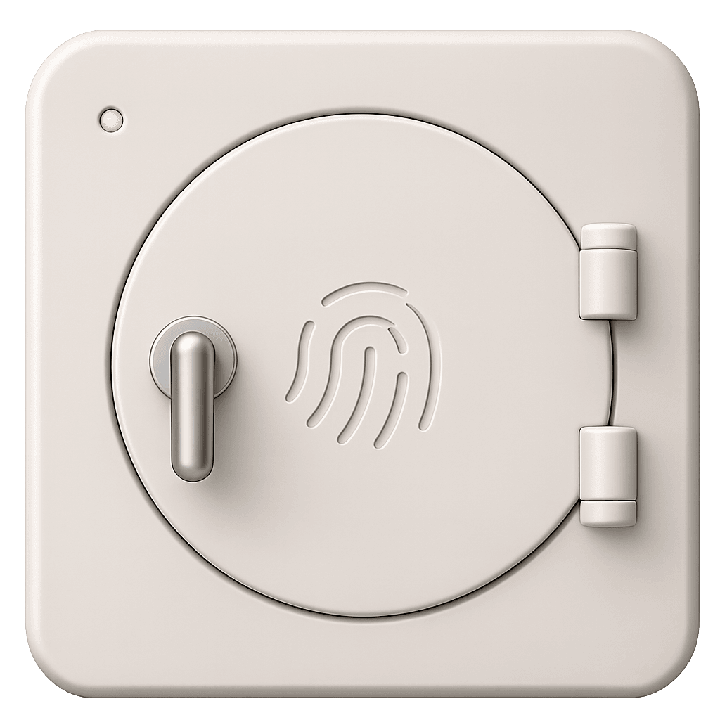 Nubo smart home wall panel with circular fingerprint-style interface in cream finish