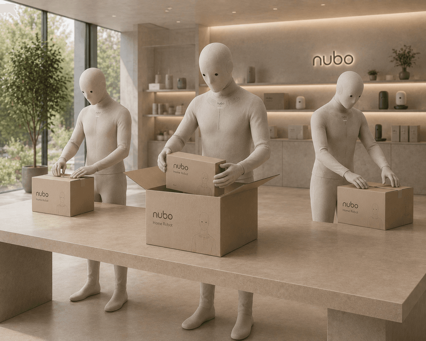Nubo robot helping inside a family home